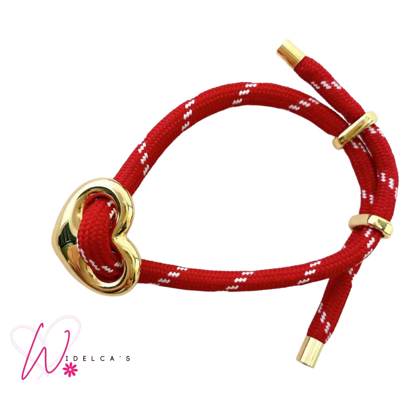Pulsera Soga Corazon Roja
