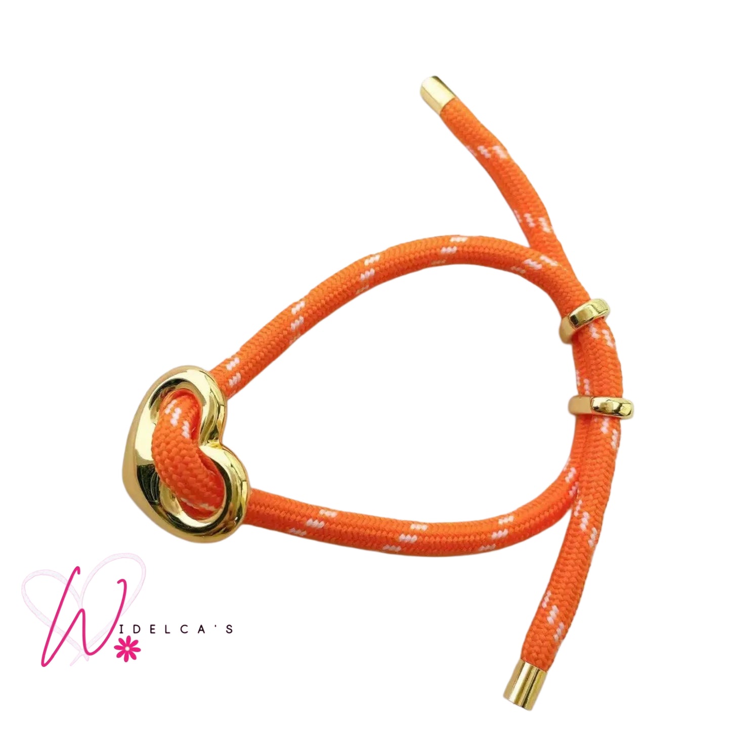 Pulsera Soga Corazon Naranja