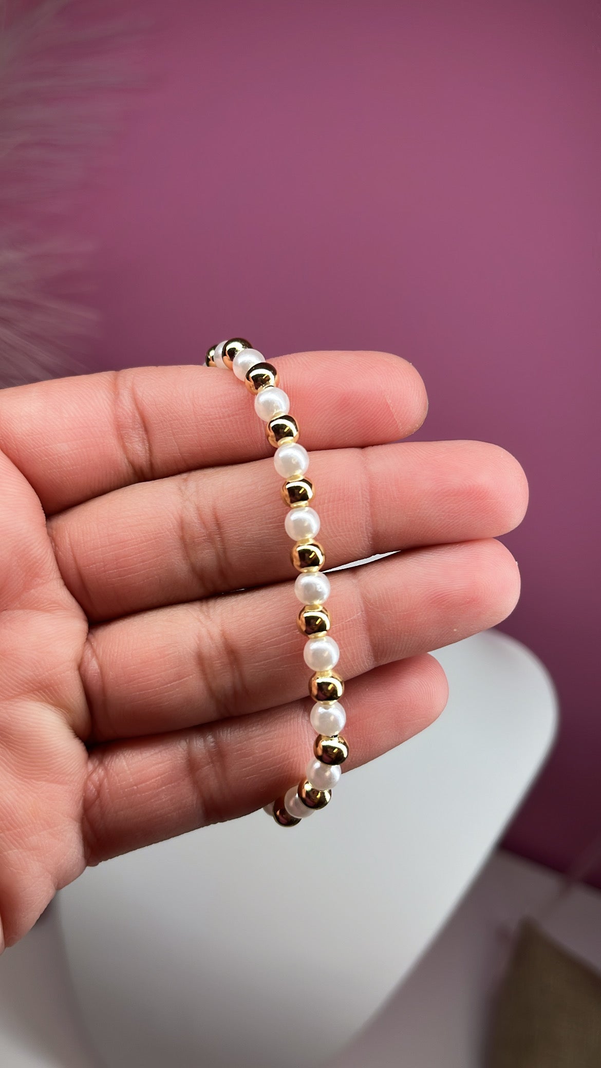 Pulsera Ajustable Con perlas 5mm