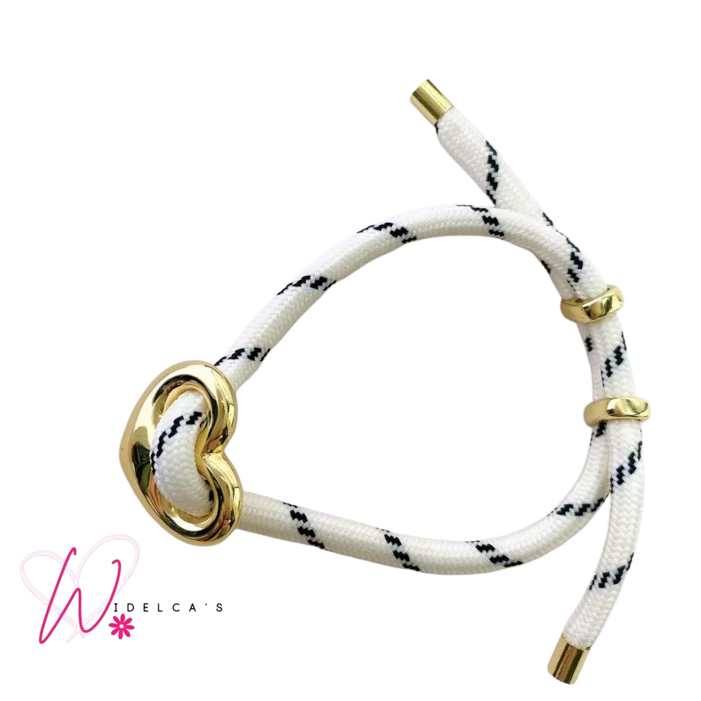 Pulsera Soga Corazon Blanca