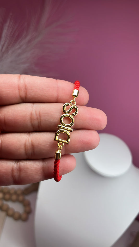 Pulsera Ajustable Dios Roja