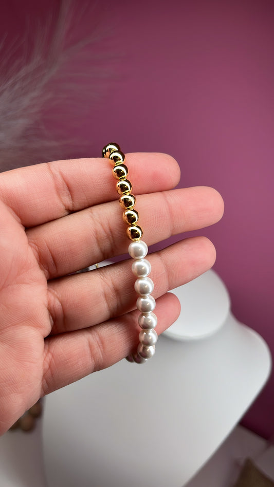 Pulsera ajustable Oro&Perla 6mm