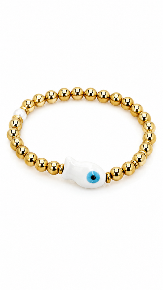 Pulsera Elástica Pez Blanco