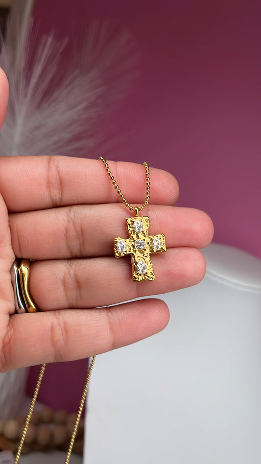 Necklace Cruz Zirconia Clear