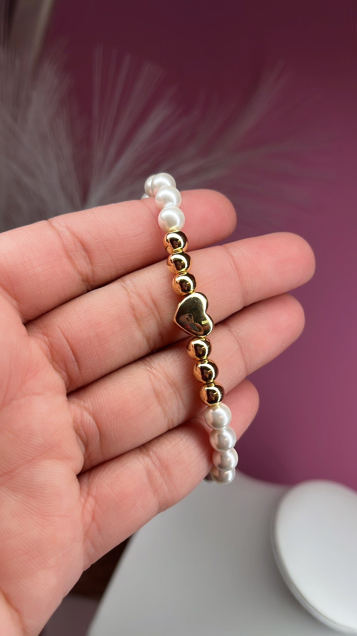 Pulsera ajustable Cora-Oro-Perla