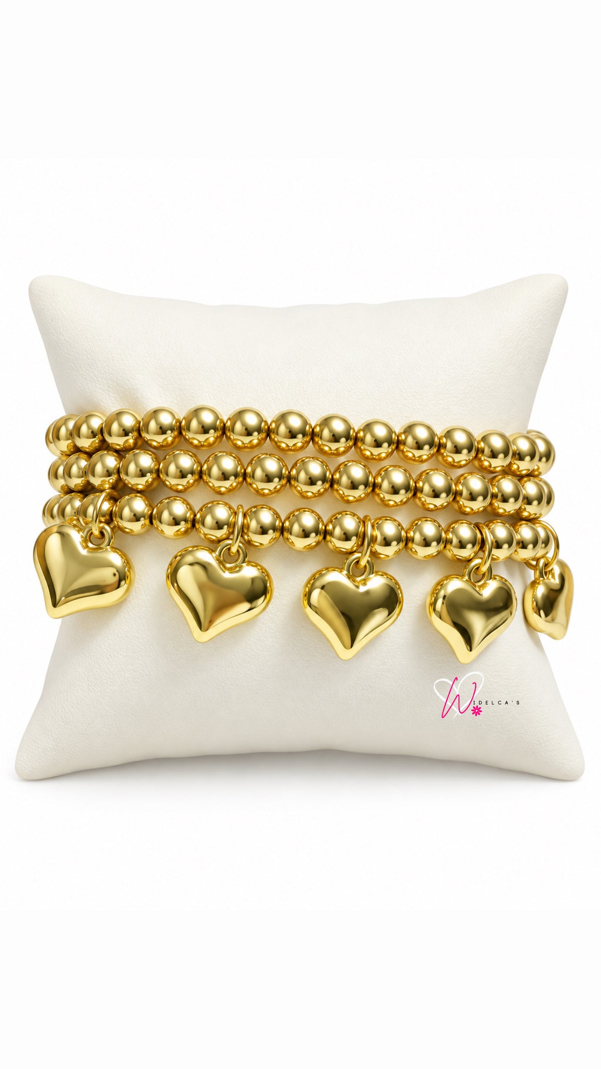 Pulsera Elástica Corazón Oro
