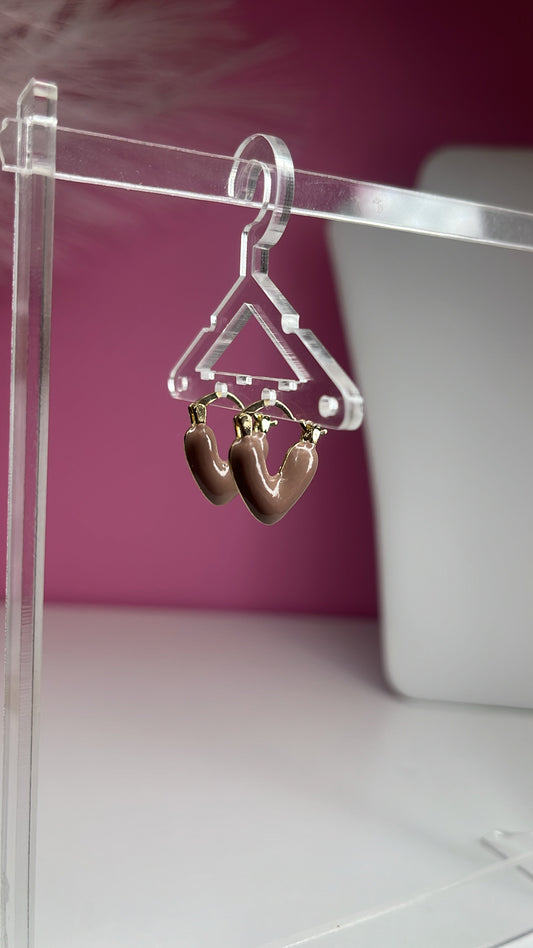 Arete Corazón Crema