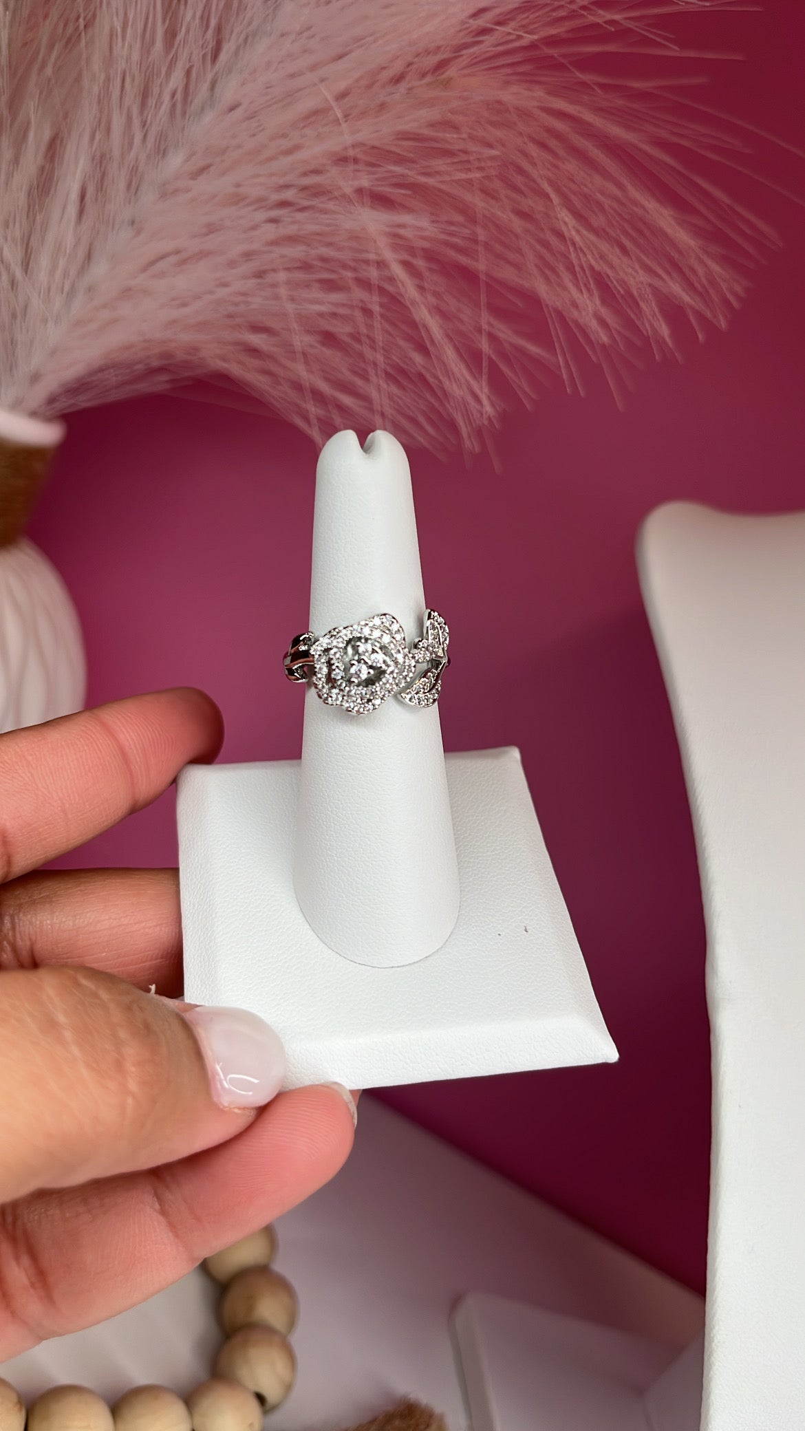 Sortija Rosa Oro y Plata