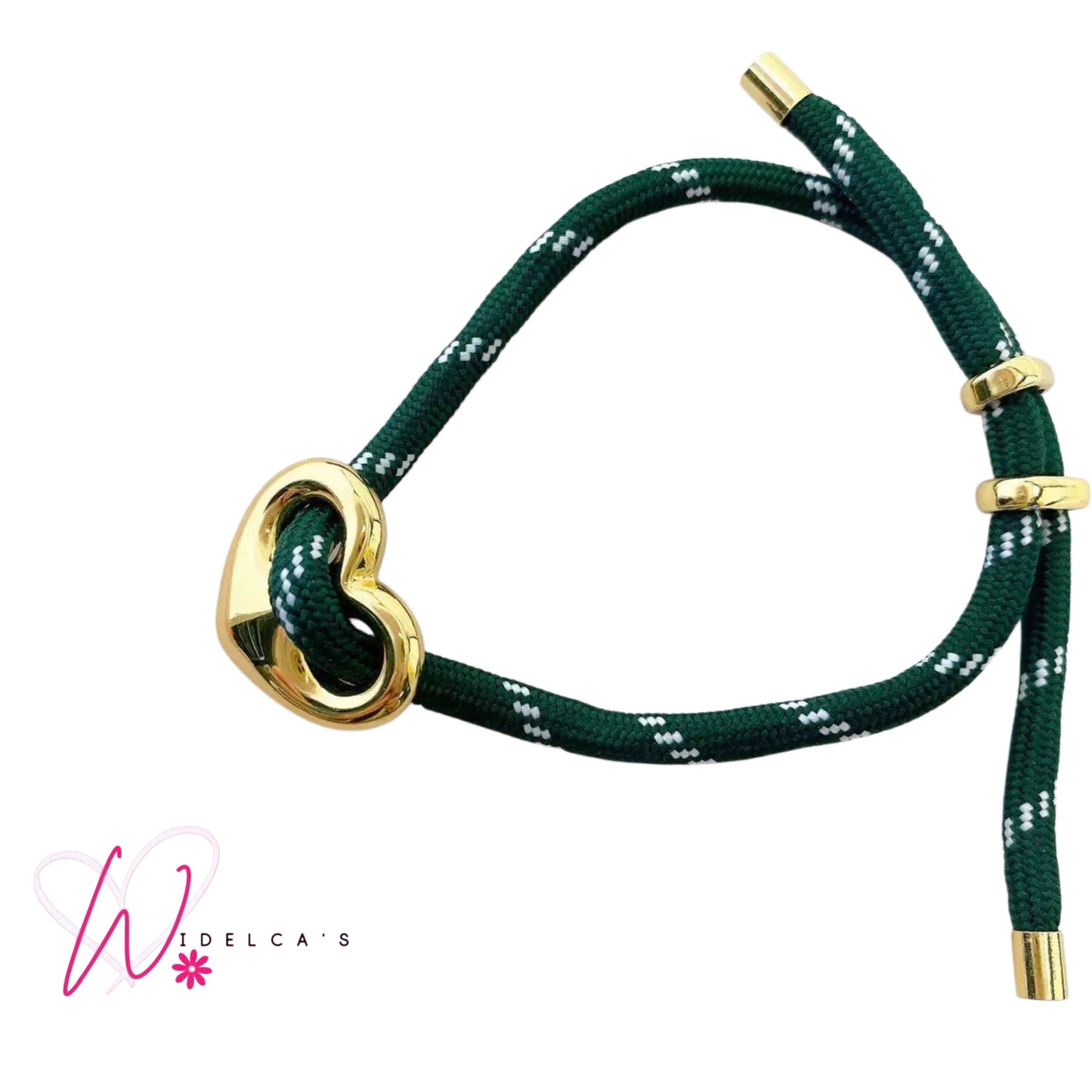 Pulsera Soga Corazon Verde