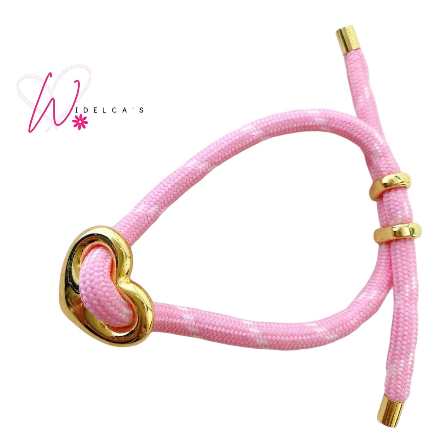 Pulsera Soga Corazon Rosa