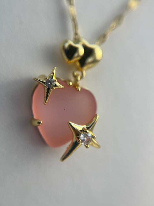 Collar Cristal Pink Heart