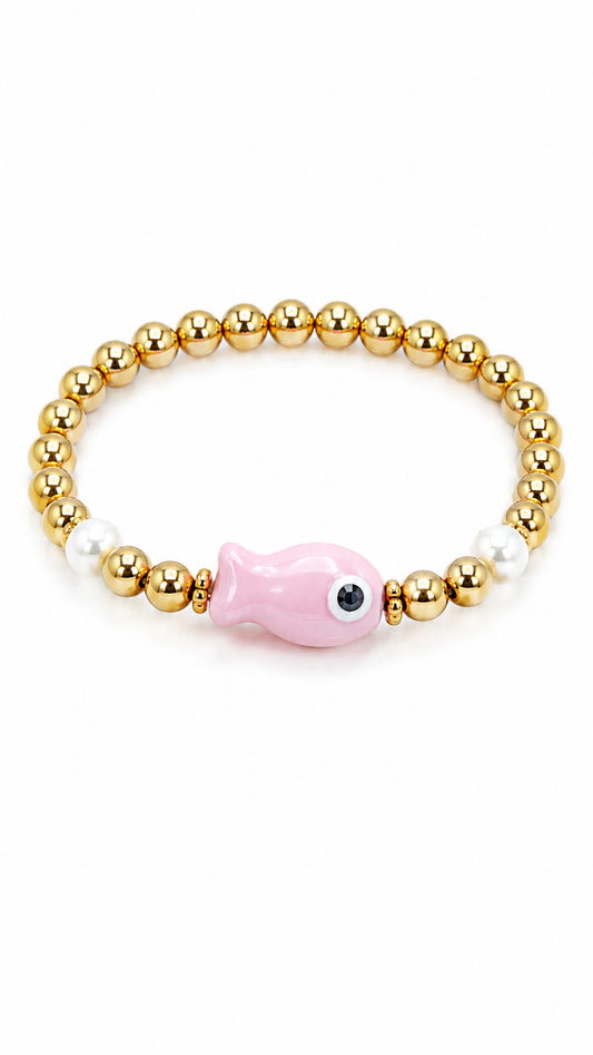 Pulsera Elástica Pez Rosa