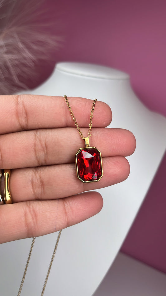 Necklace Zirconia Rojo