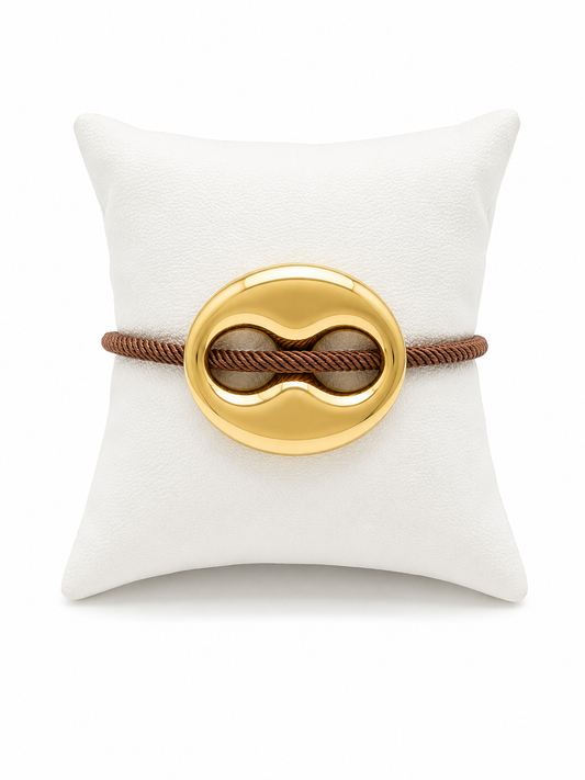 Pulsera GG Soga Marrón