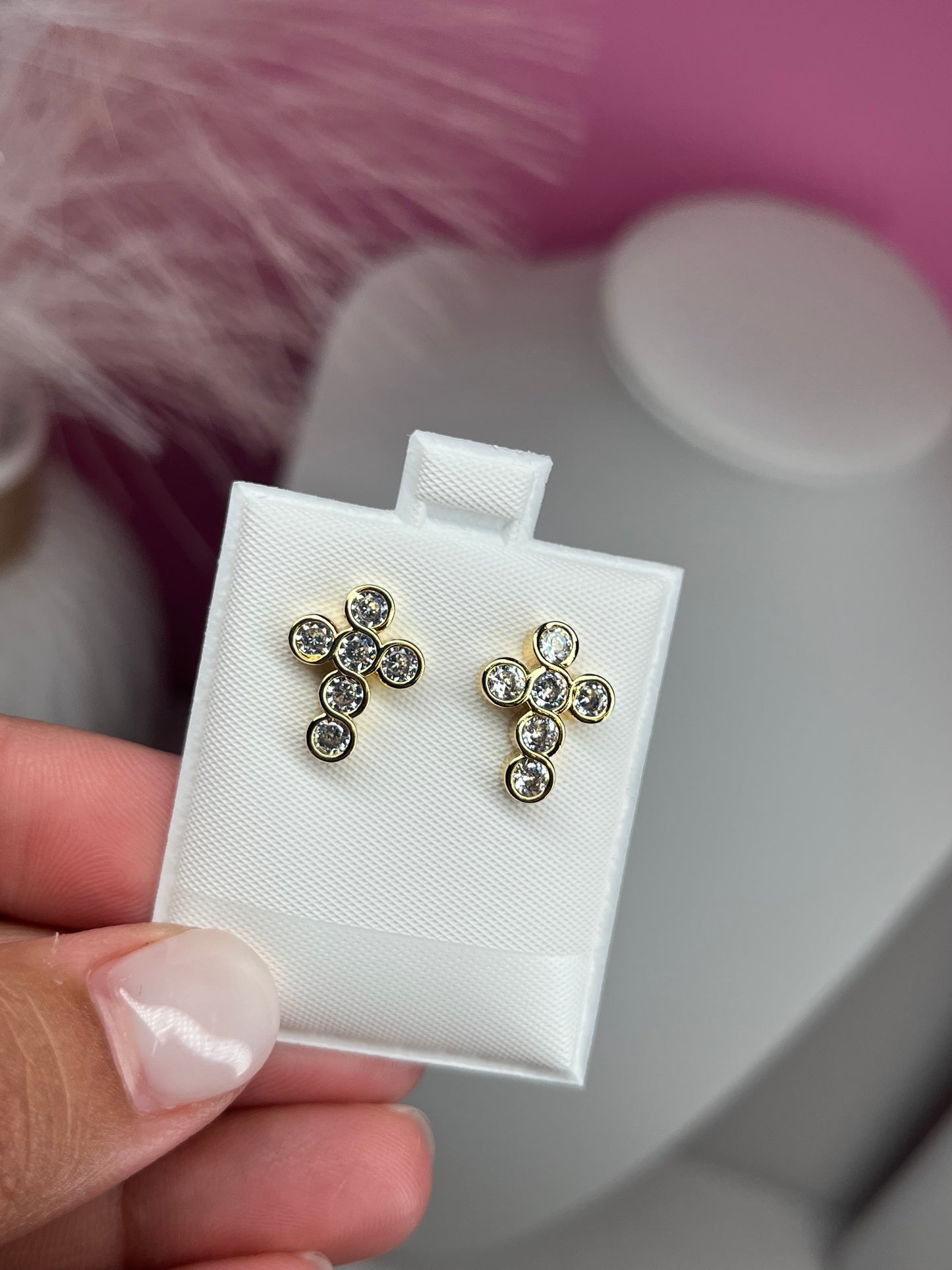 Aretes Cruz Brillante