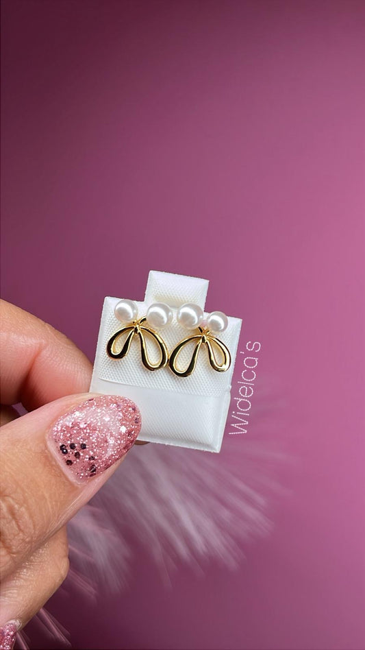 Arete Lazo Con Perlas