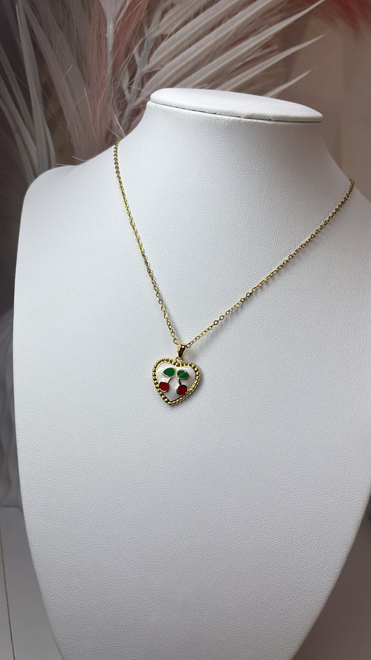 Necklace Heart Cherry