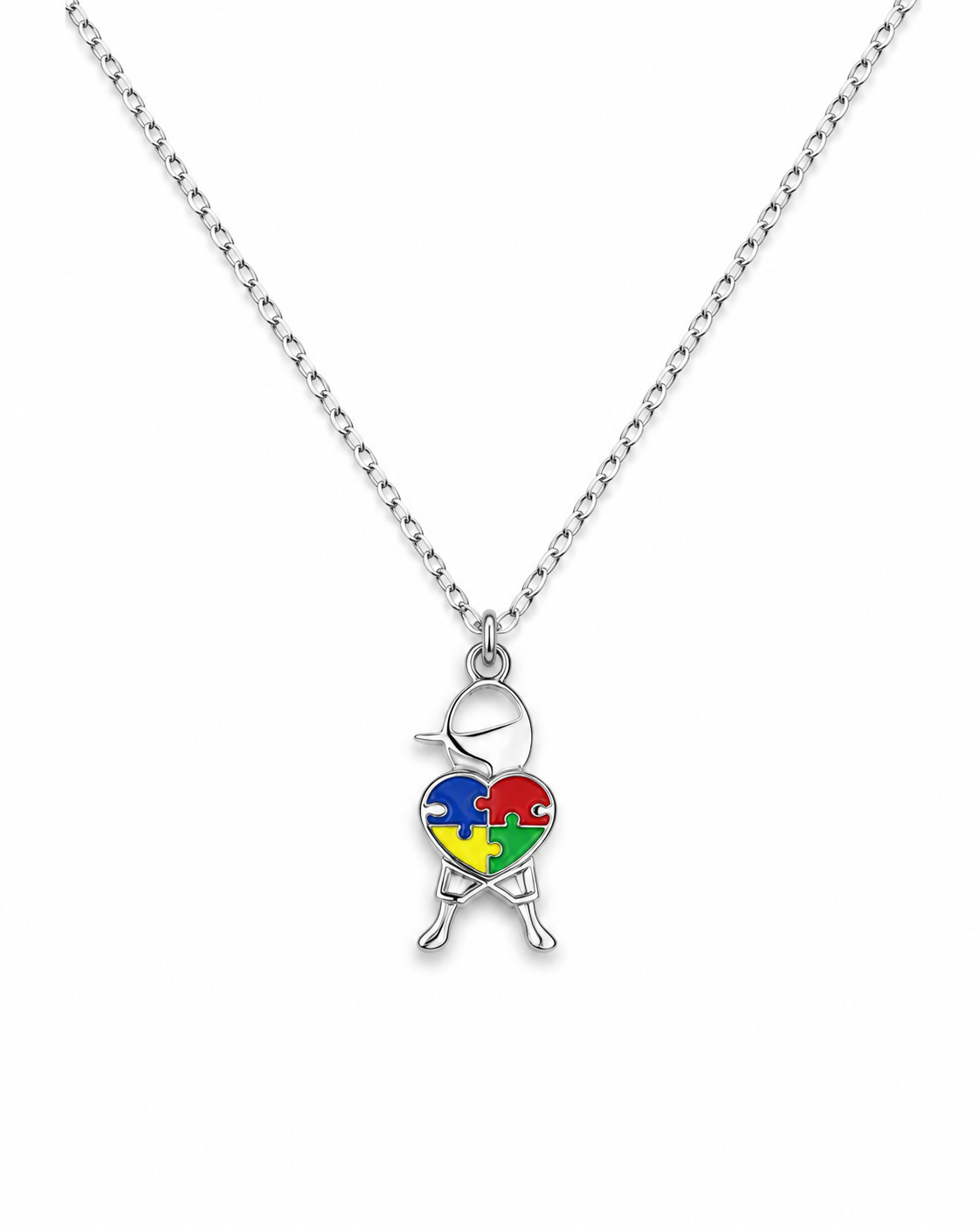 Collar Niño Puzzle Plateado