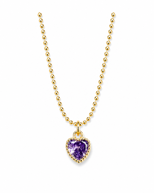 Collar Heart Amethyst