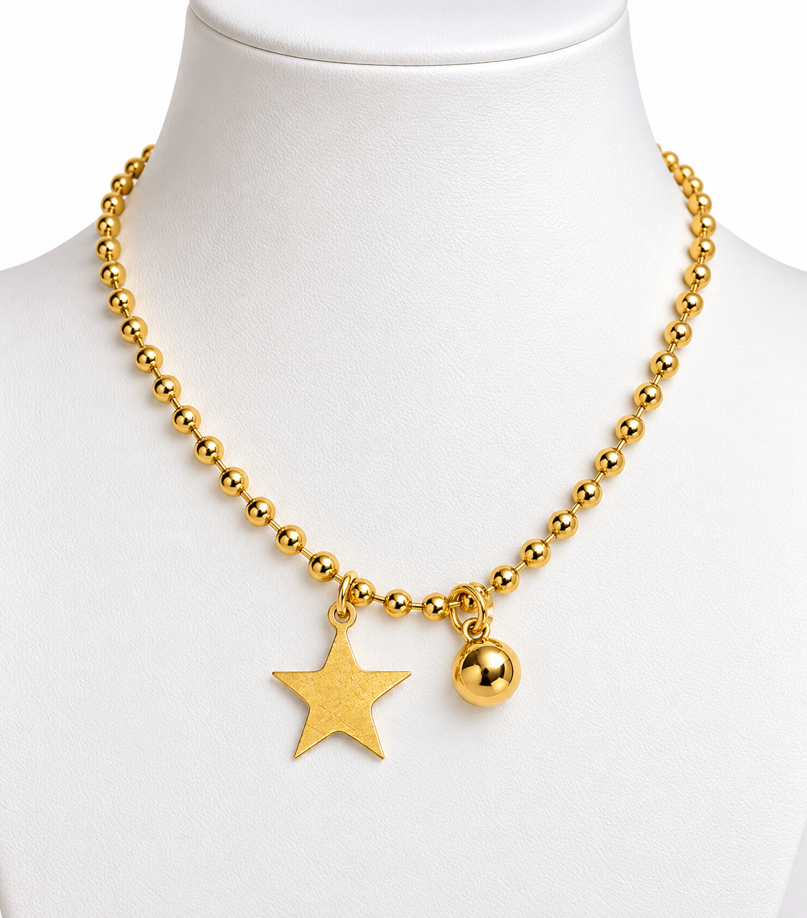Cadena 2 charm Oro ball-star