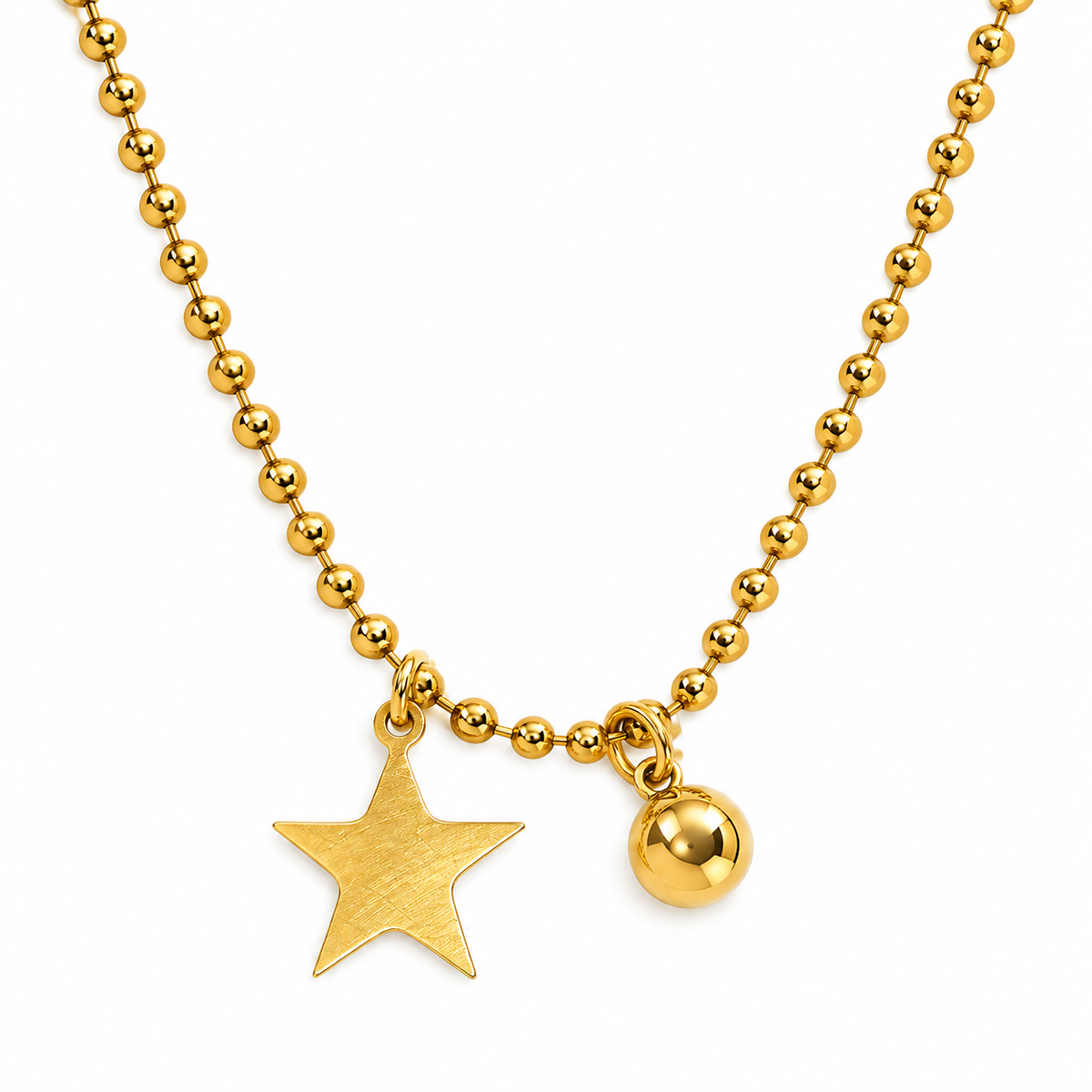 Cadena 2 charm Oro ball-star