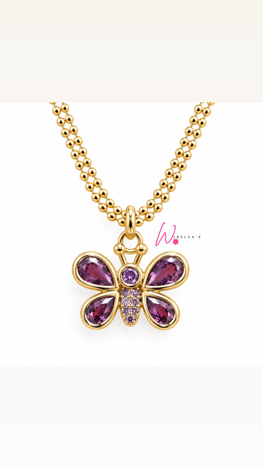 Necklace Butterfly Violeta