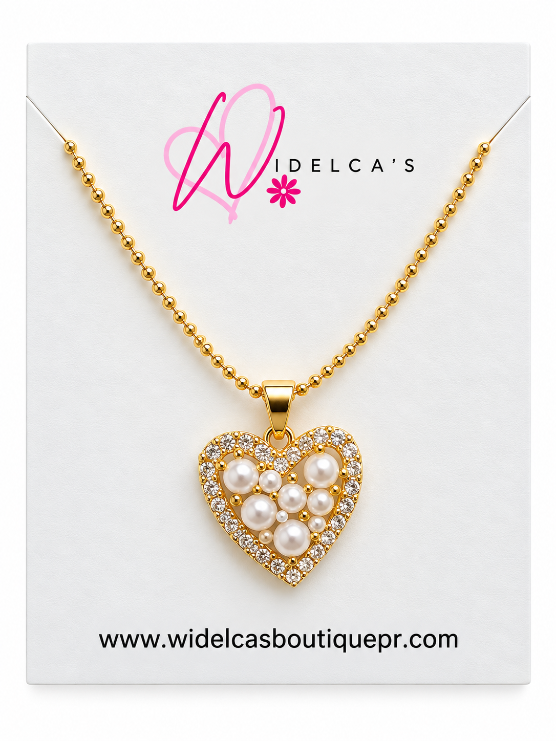 Cadena Corazón Perla