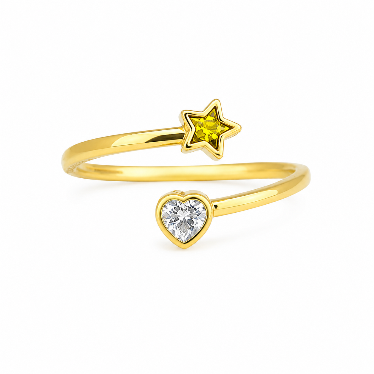 Sortija Estrella corazón Amarillo