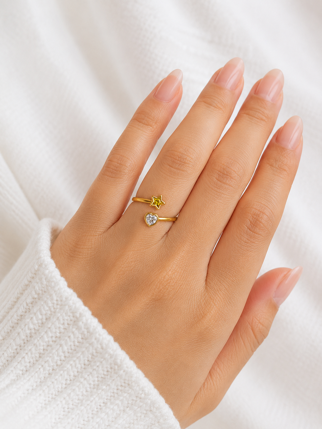 Sortija Estrella corazón Amarillo