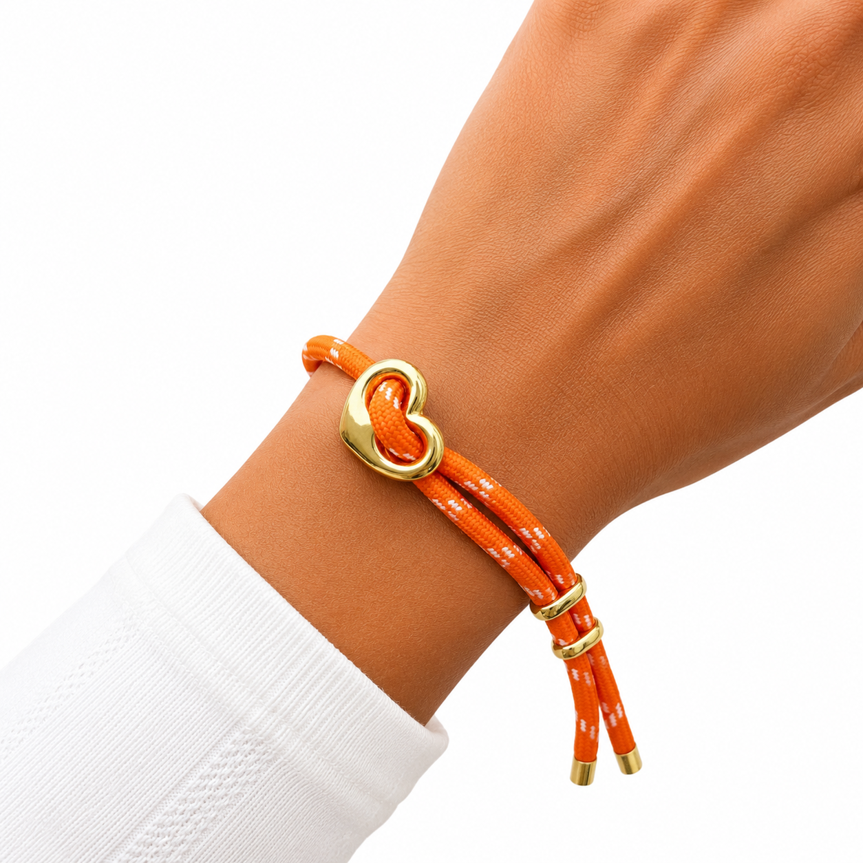 Pulsera Soga Corazon Naranja