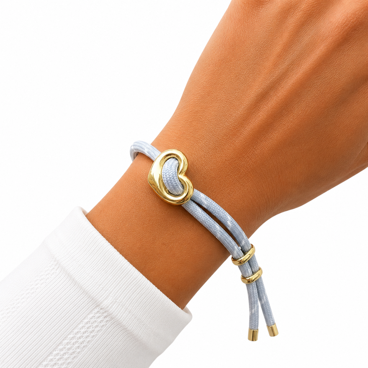 Pulsera Soga Corazon Gris
