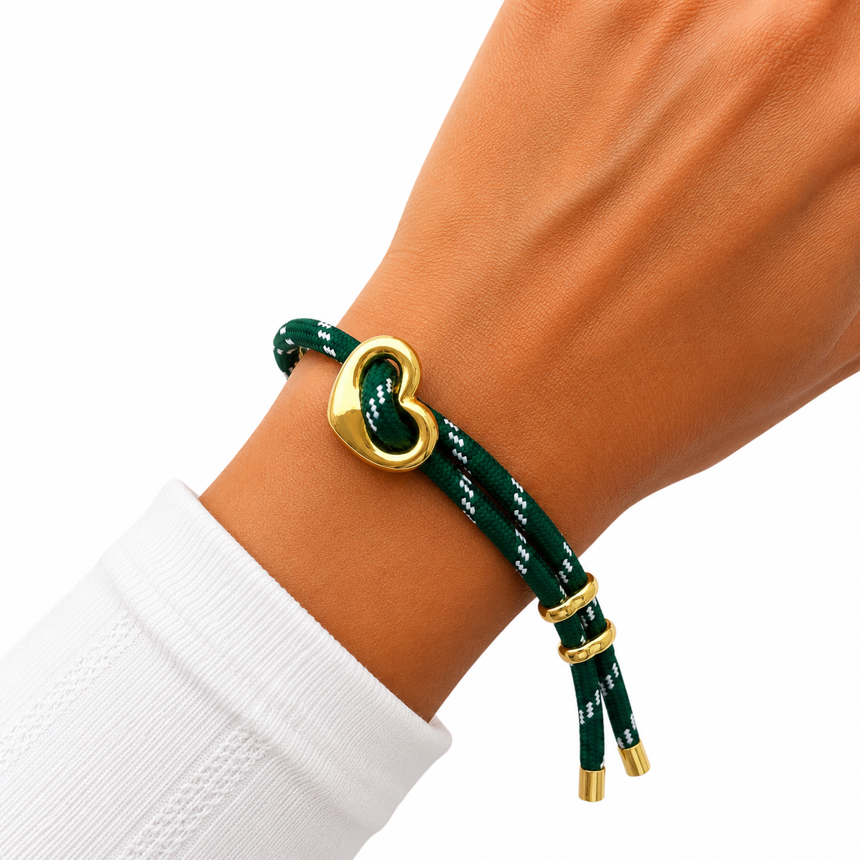 Pulsera Soga Corazon Verde