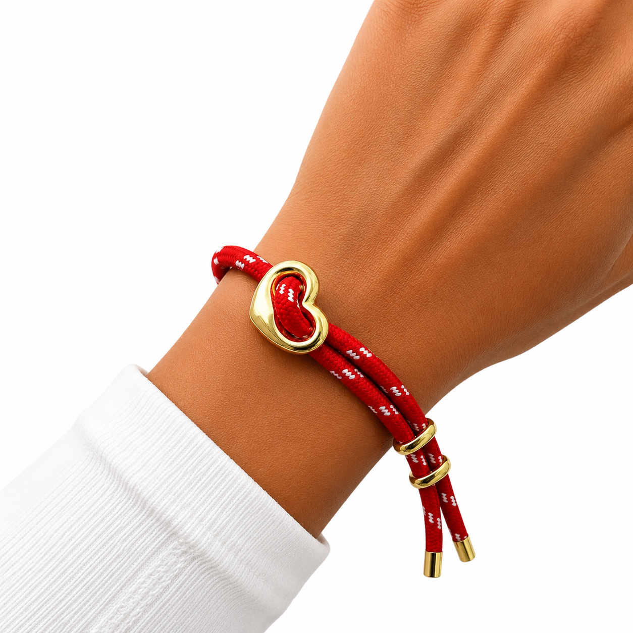 Pulsera Soga Corazon Roja