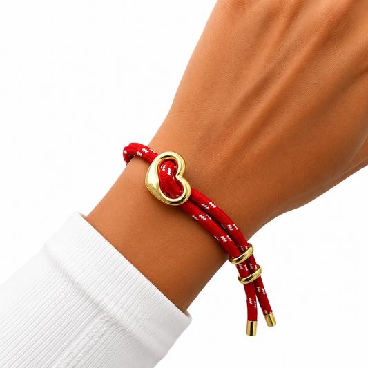 Pulsera Soga Corazon Roja