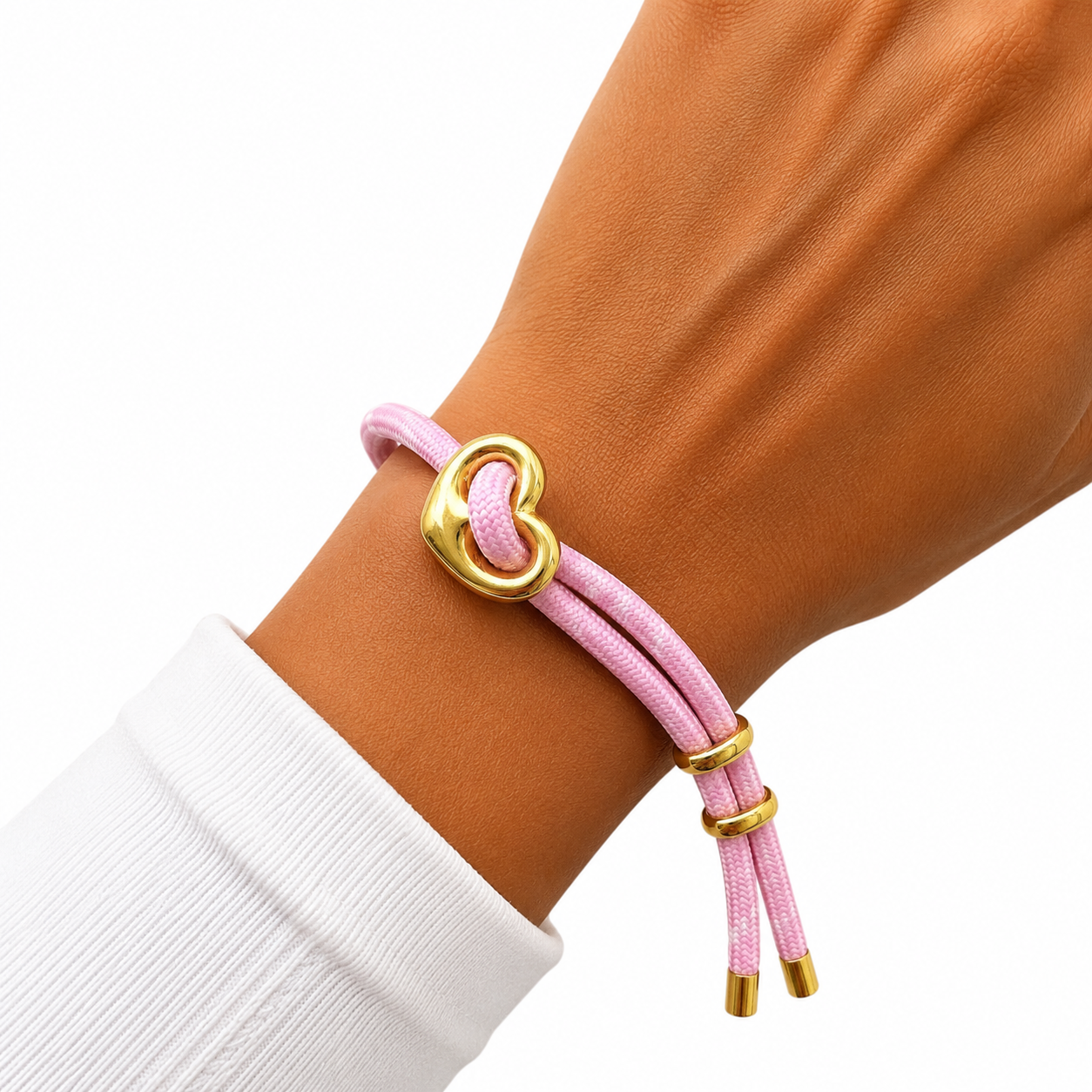 Pulsera Soga Corazon Rosa