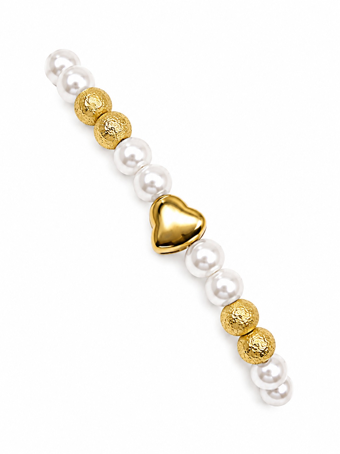Pulsera Corazón Perla y Oro