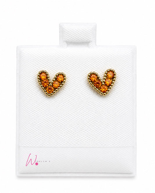 Arete Corazón Naranja